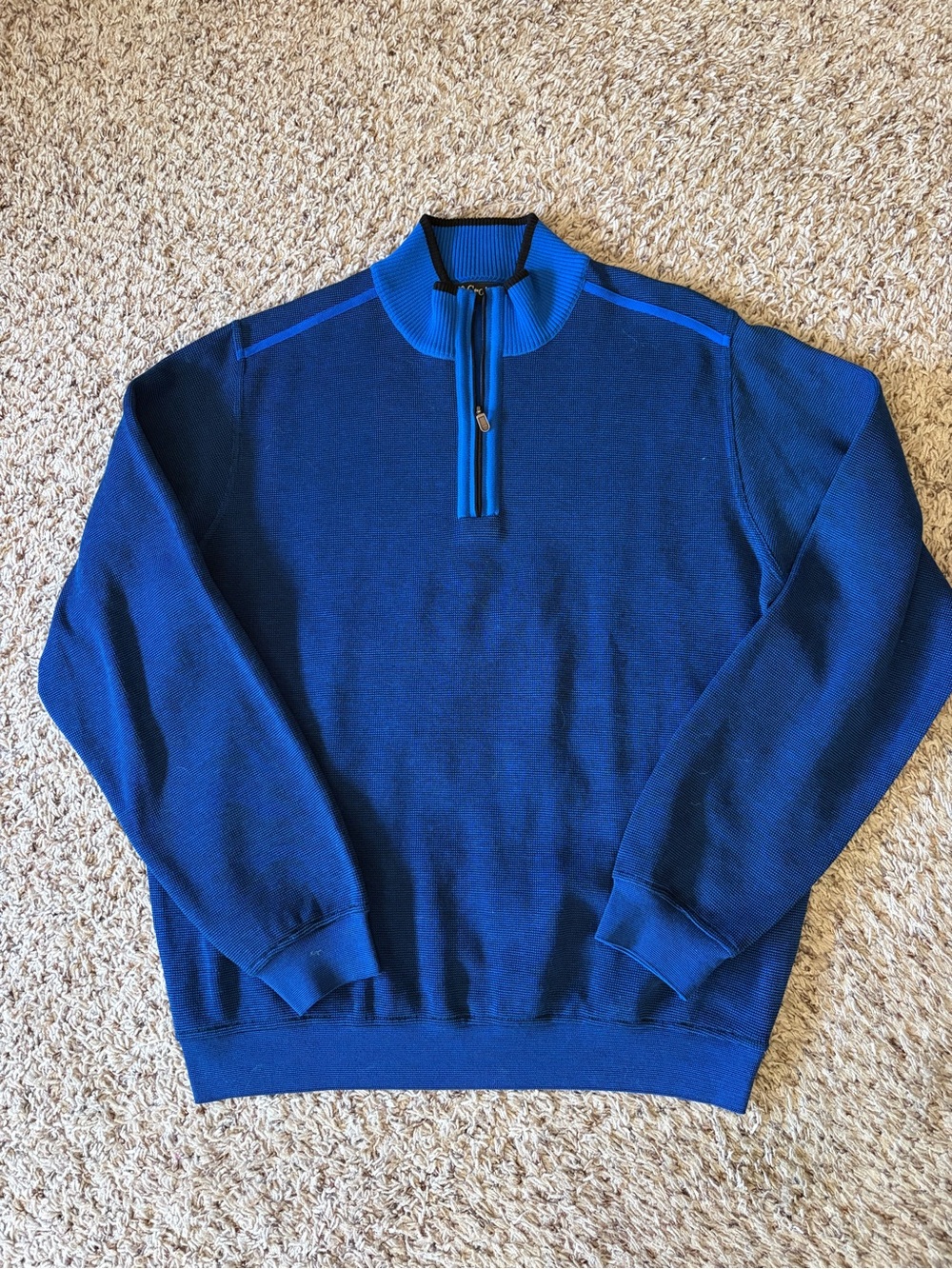 Men's St. Croix Royal Blue Half-Zip Sweater - Large